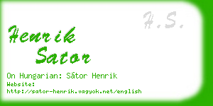 henrik sator business card